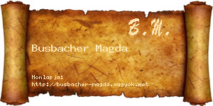 Busbacher Magda névjegykártya
